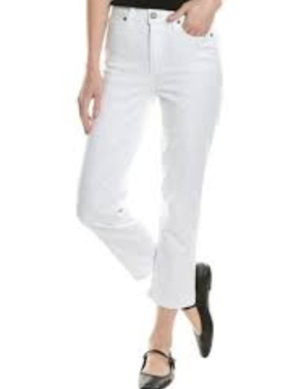 PAIGE Jacqueline Crop Straight-Leg Jeans – Optic White – Size 23 (NWOT)